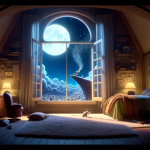 "Person schläft entspannt unter dem Vollmond, hört Schlafen bei Vollmond Hypnose Audio. Sanfte Mondenergie, tiefe Entspannung & erholsamer Schlaf durch Hypnose."