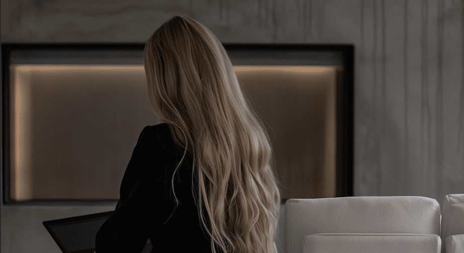 Relaxing woman with closed eyes listening to English Hypnosis Audio for Migraine & Brain Pressure Relief. Experience deep relaxation, stress release, and pain relief through guided hypnosis.